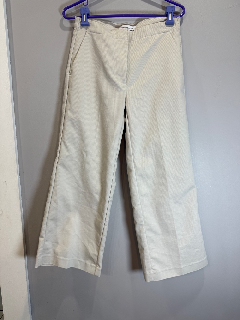 Liz Claiborne Cream Wide-Leg Pants